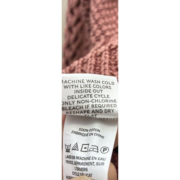 L.L.Bean Signature Cotton Fisherman Tunic Sweater L Rose Cable Knit - Picture 9 of 16